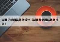 湖北正规网站优化设计（湖北专业网站优化排名）